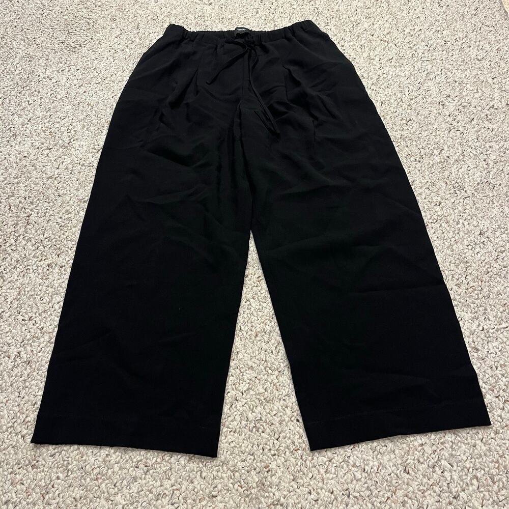 Theory Pleated Casual Pant Admiral Crepe 8 Drawstring Pull On Classic Preppy
